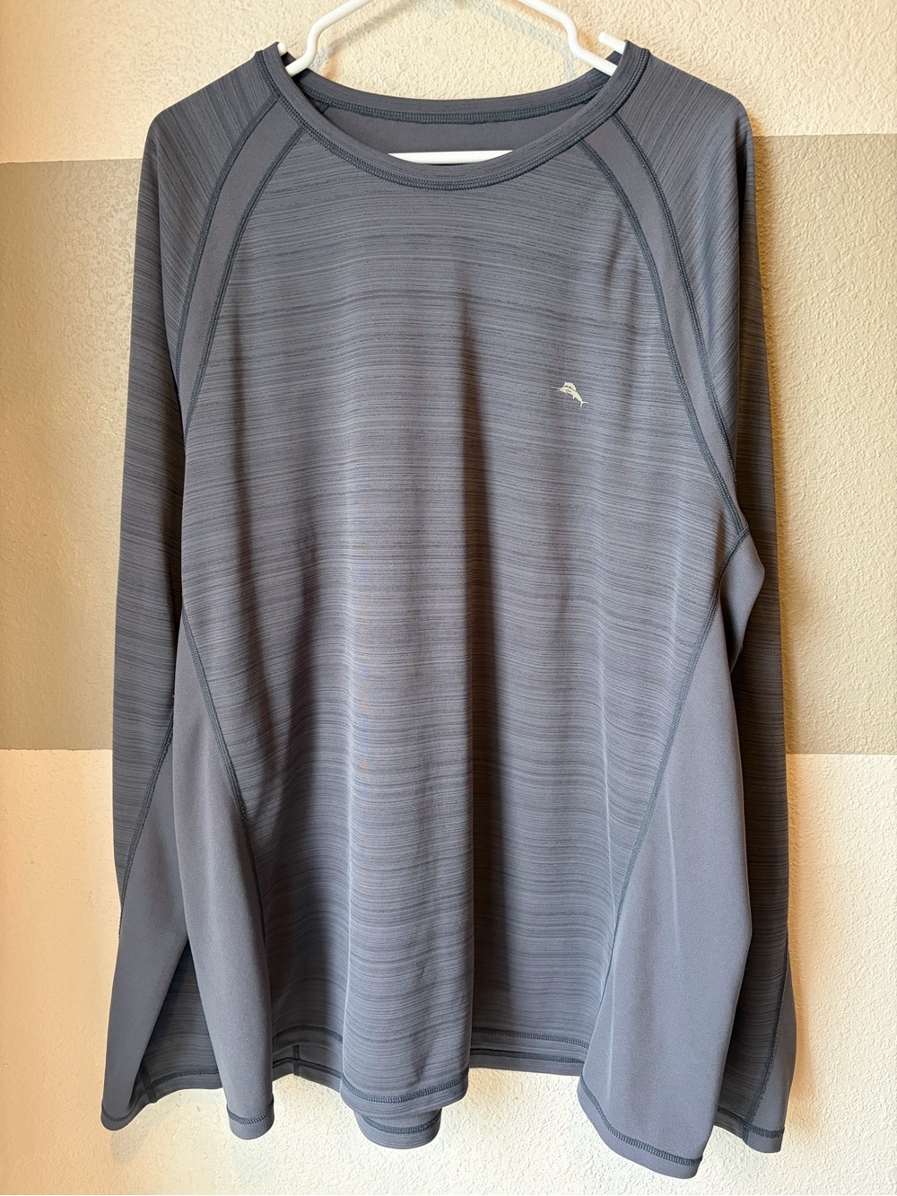 Tommy Bahama Men XXL Fast Flip Grey Reversible Sun Shirt Island Zone Quick Dry